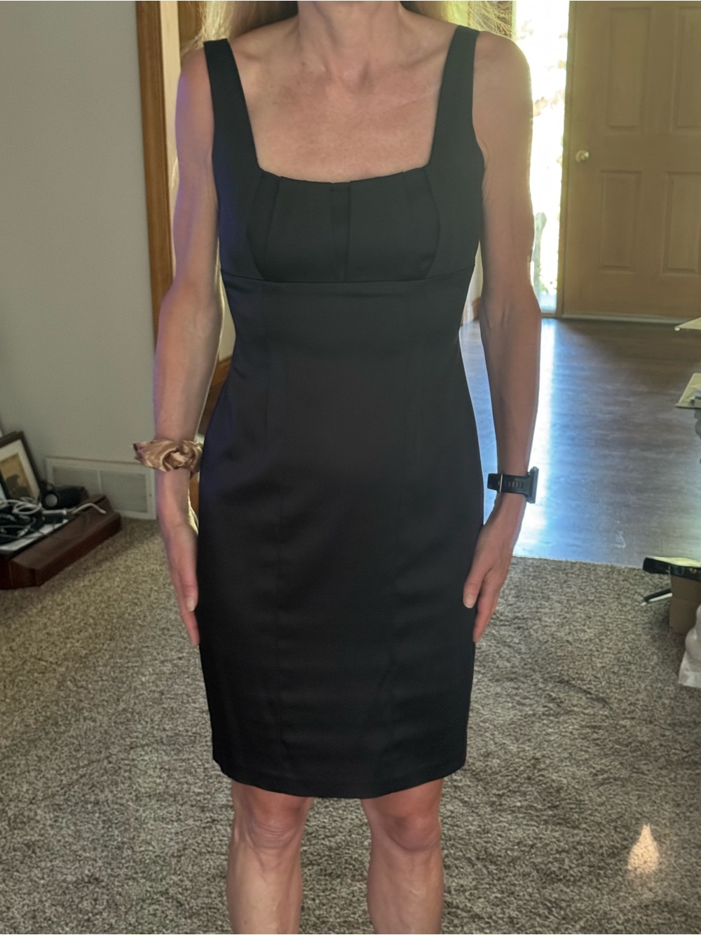Calvin Klein Black Backless Sheath Dress